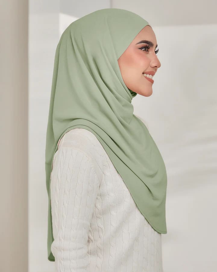 Lazy Tie-Back Instant Hijab in Pickle