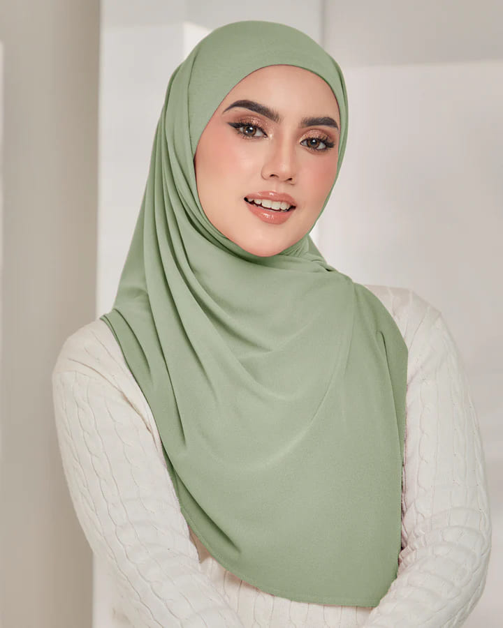 Lazy Tie-Back Instant Hijab in Pickle