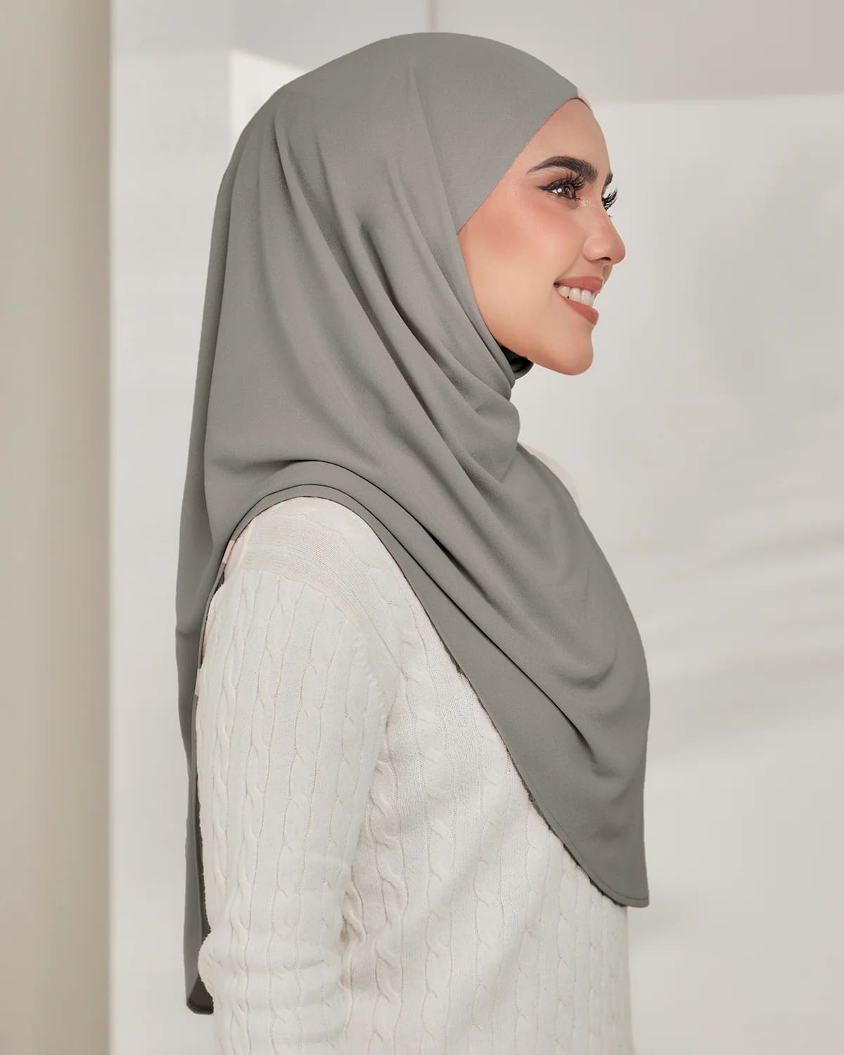 Lazy Tie-Back Instant Hijab in Stone