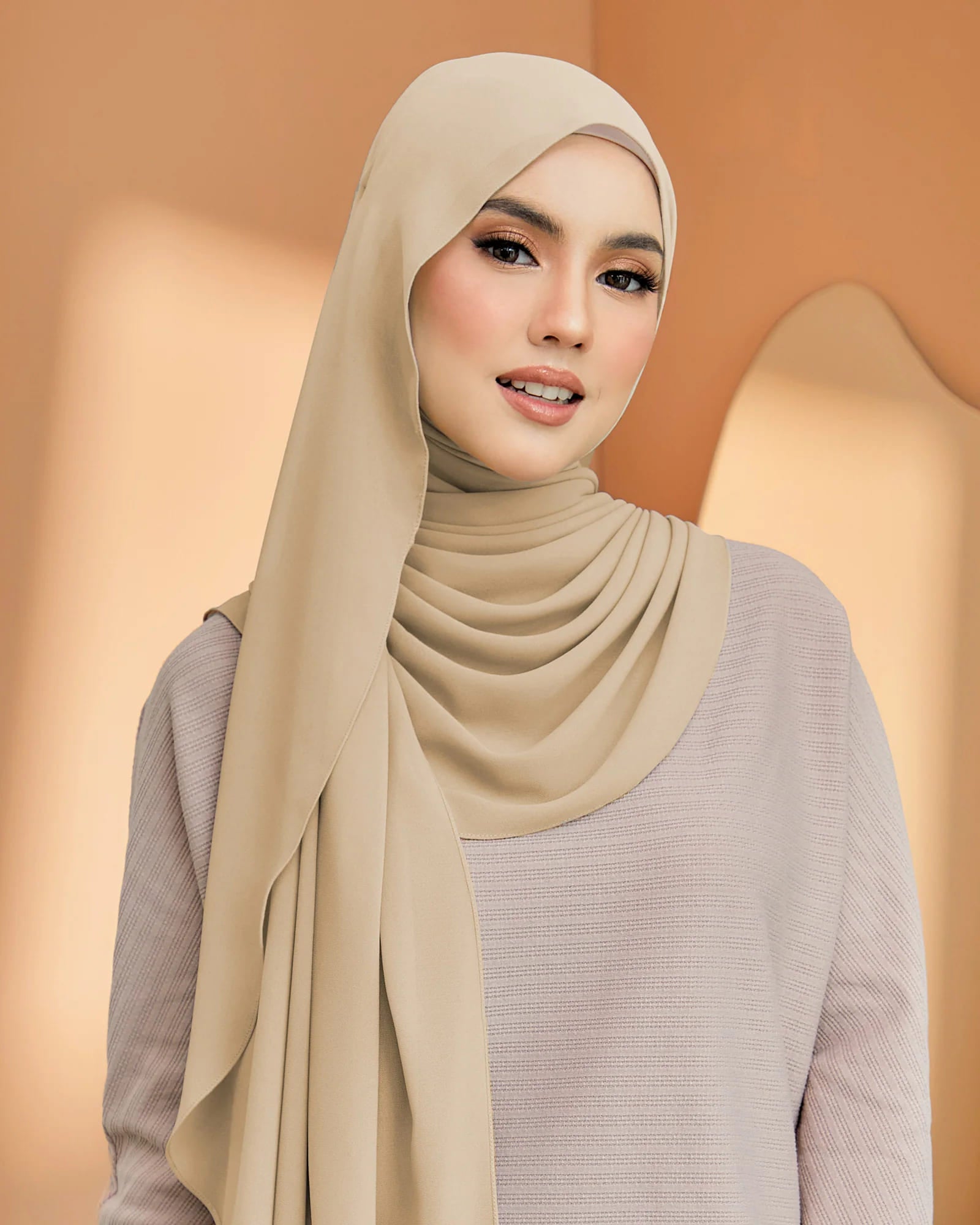 Zara Instant Hijab (Pearl Chiffon) in Chamomile
