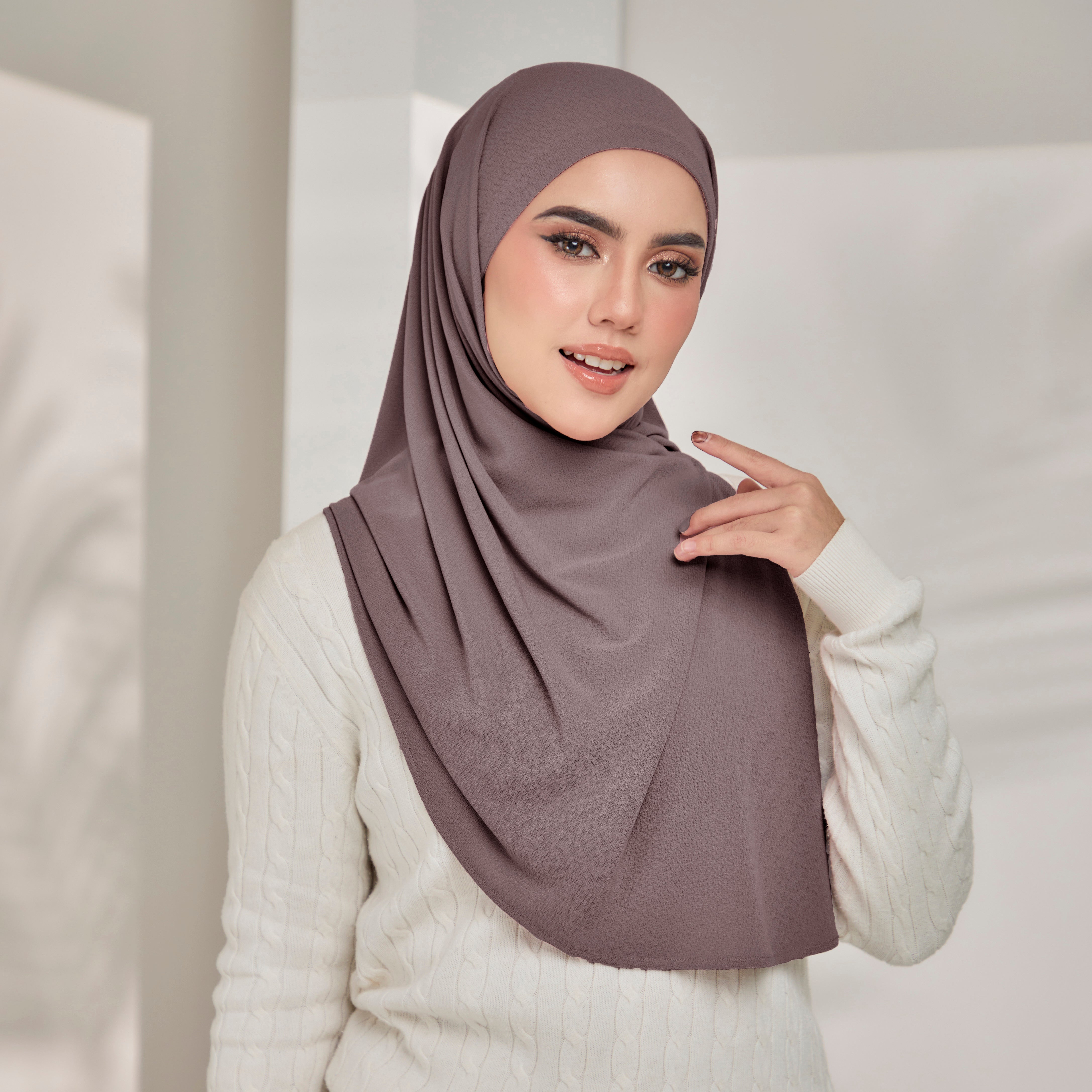 Lazy Tie-Back Instant Hijab in Violete