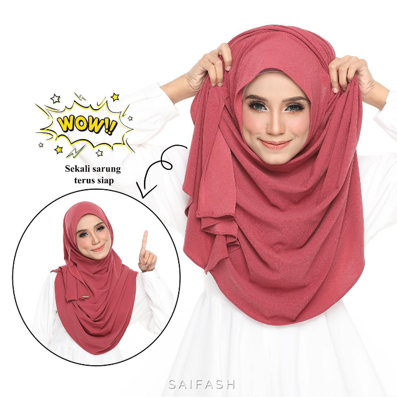Aralyn Moss Instant Hijab in Scarlet