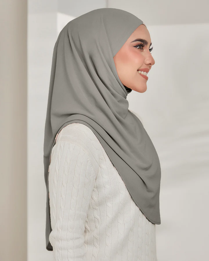 Lazy Tie-Back Instant Hijab in Stone