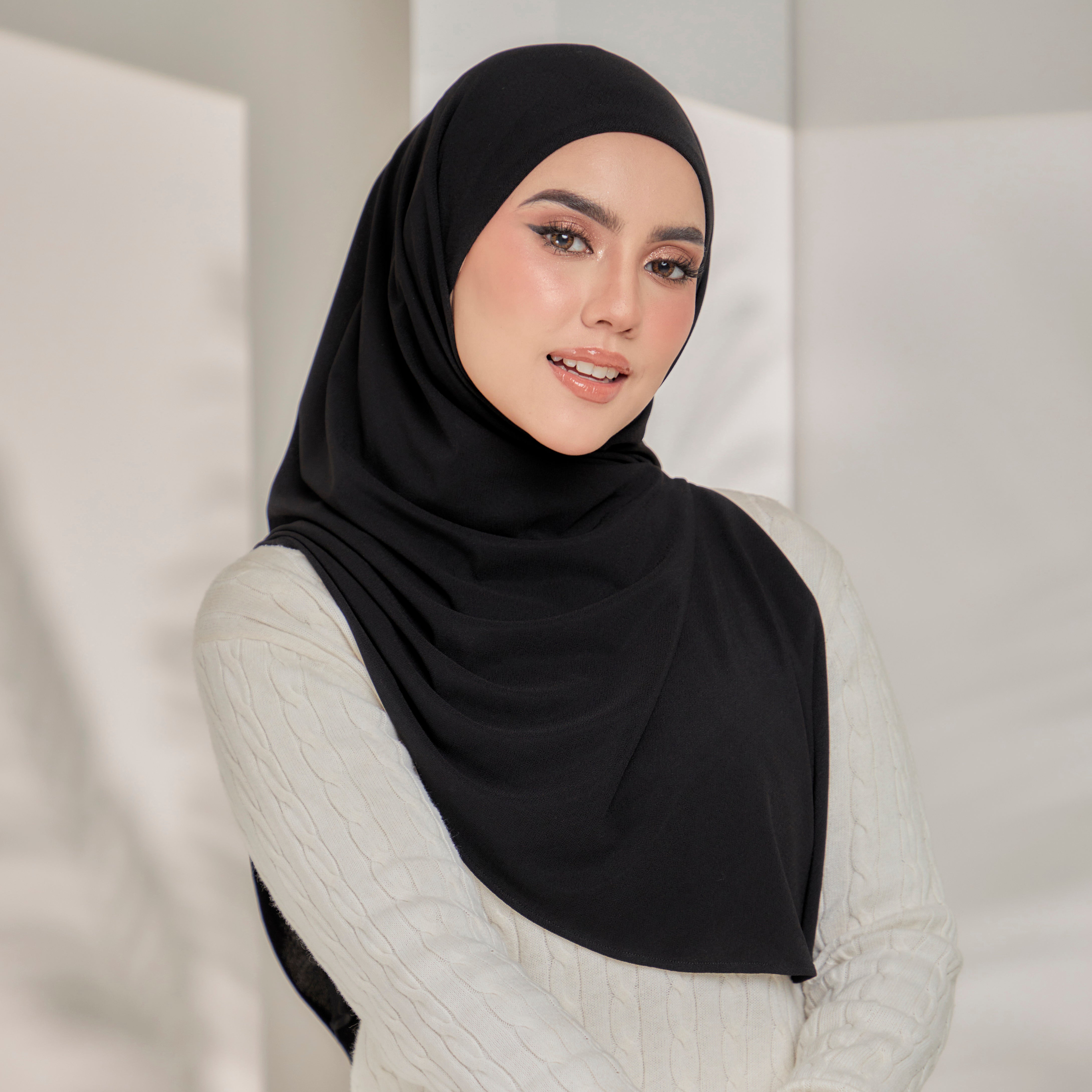Lazy Tie-Back Instant Hijab in Grease (Black)