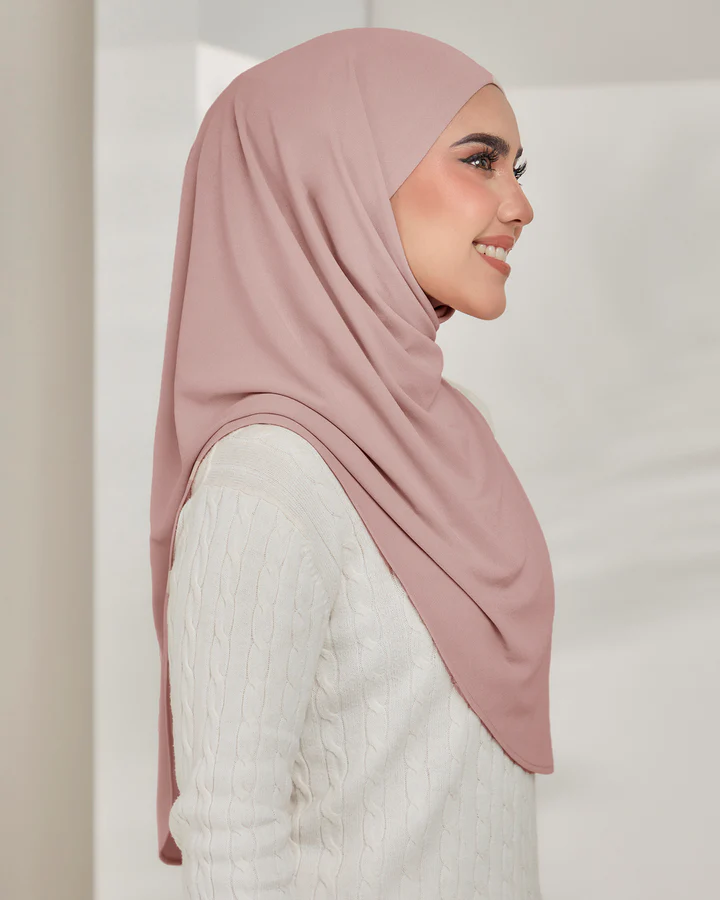 Lazy Tie-Back Instant Hijab in Ballerina (Dusty Pink)