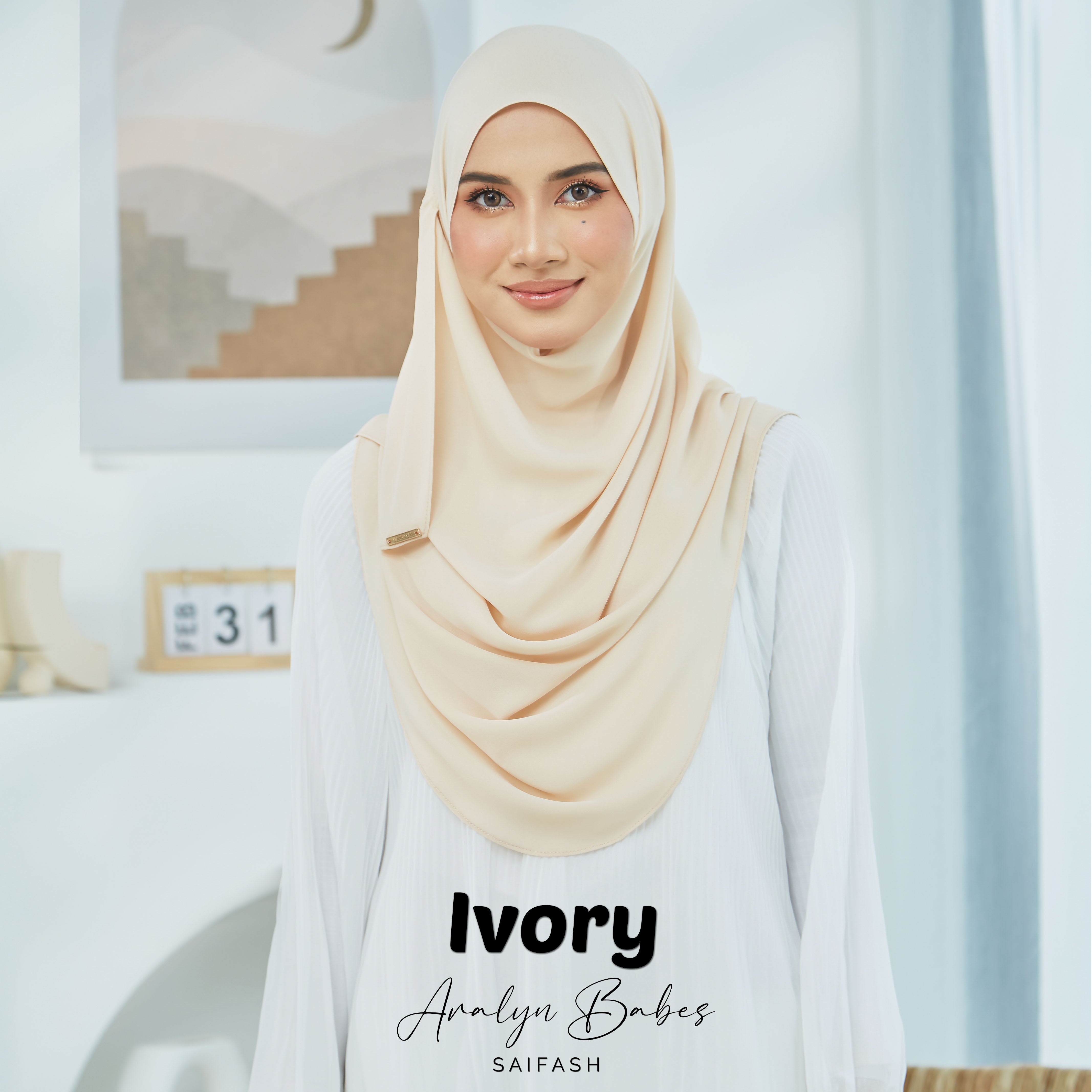 Aralyn Babes Instant Hijab in Ivory