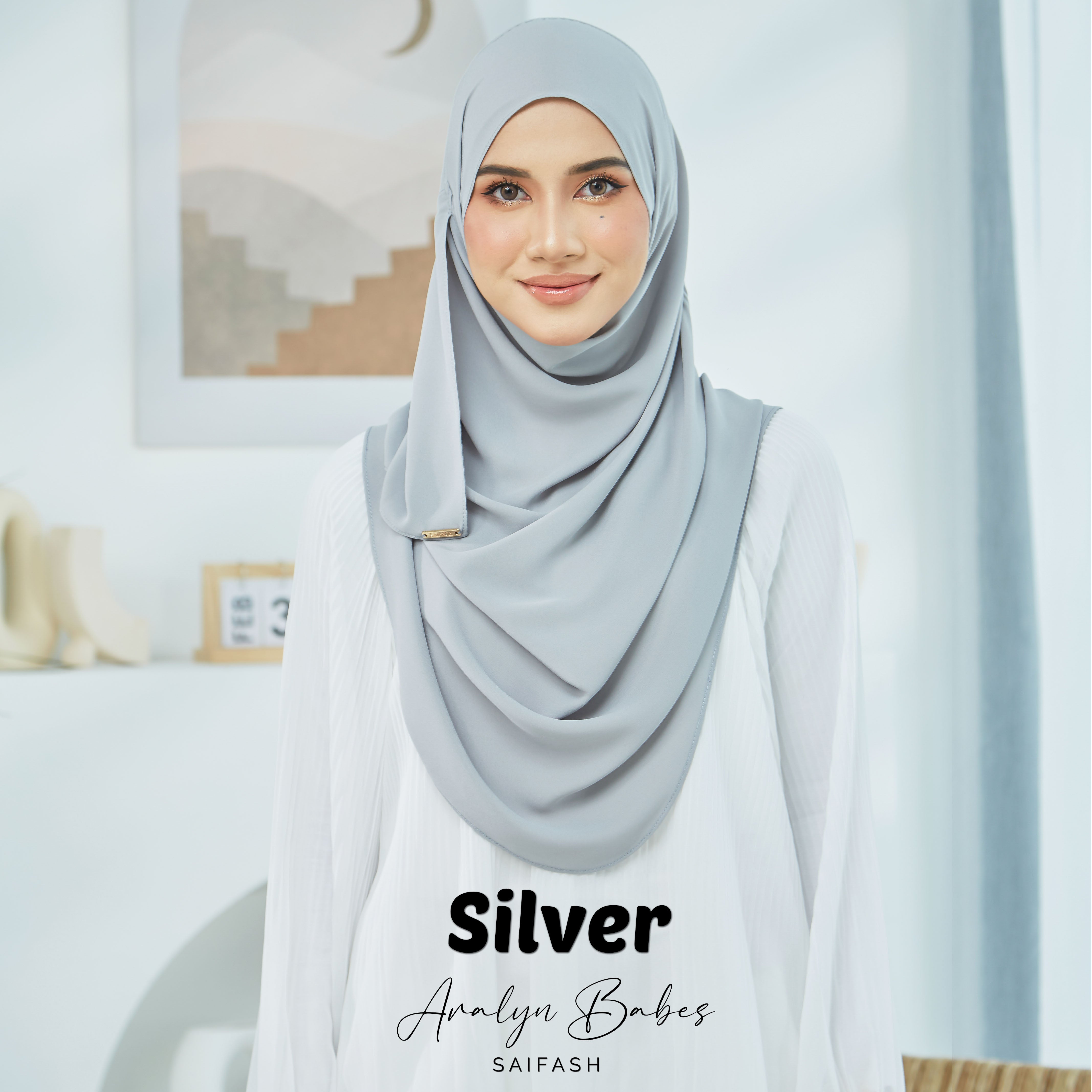 Aralyn Babes Instant Hijab in Silver