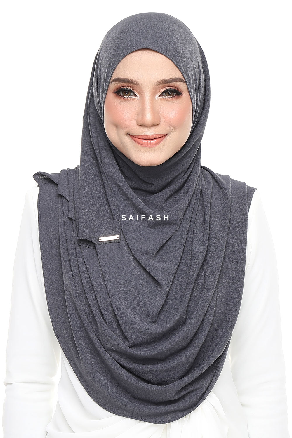 Aralyn Moss Instant Hijab in Dark Grey