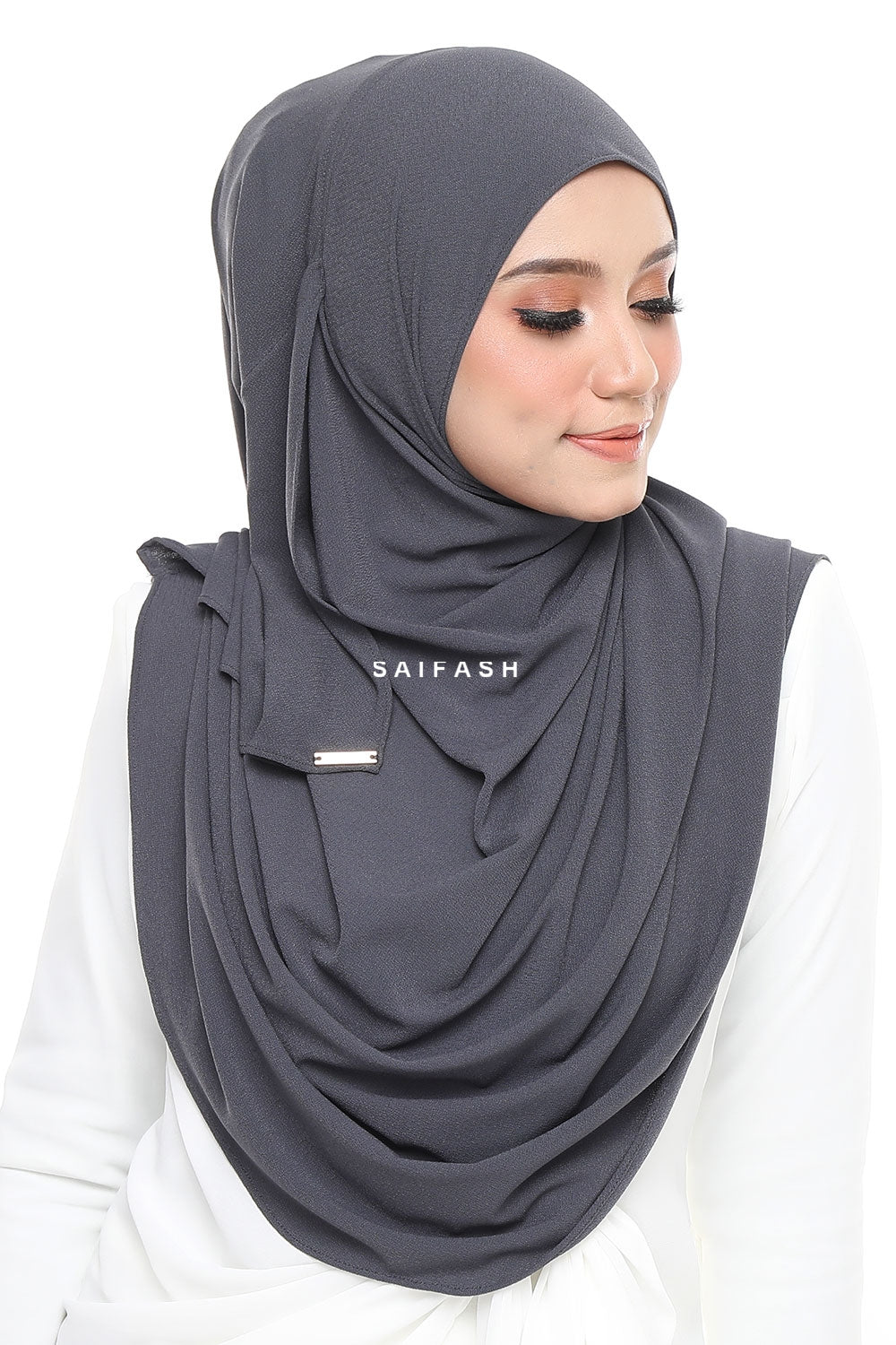 Aralyn Moss Instant Hijab in Dark Grey