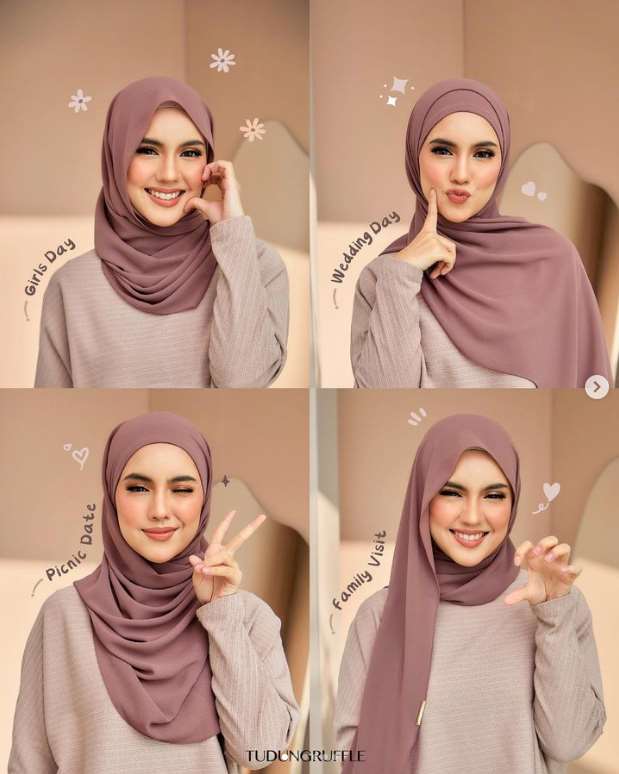 Zara Instant Hijab (Pearl Chiffon) in Cassia
