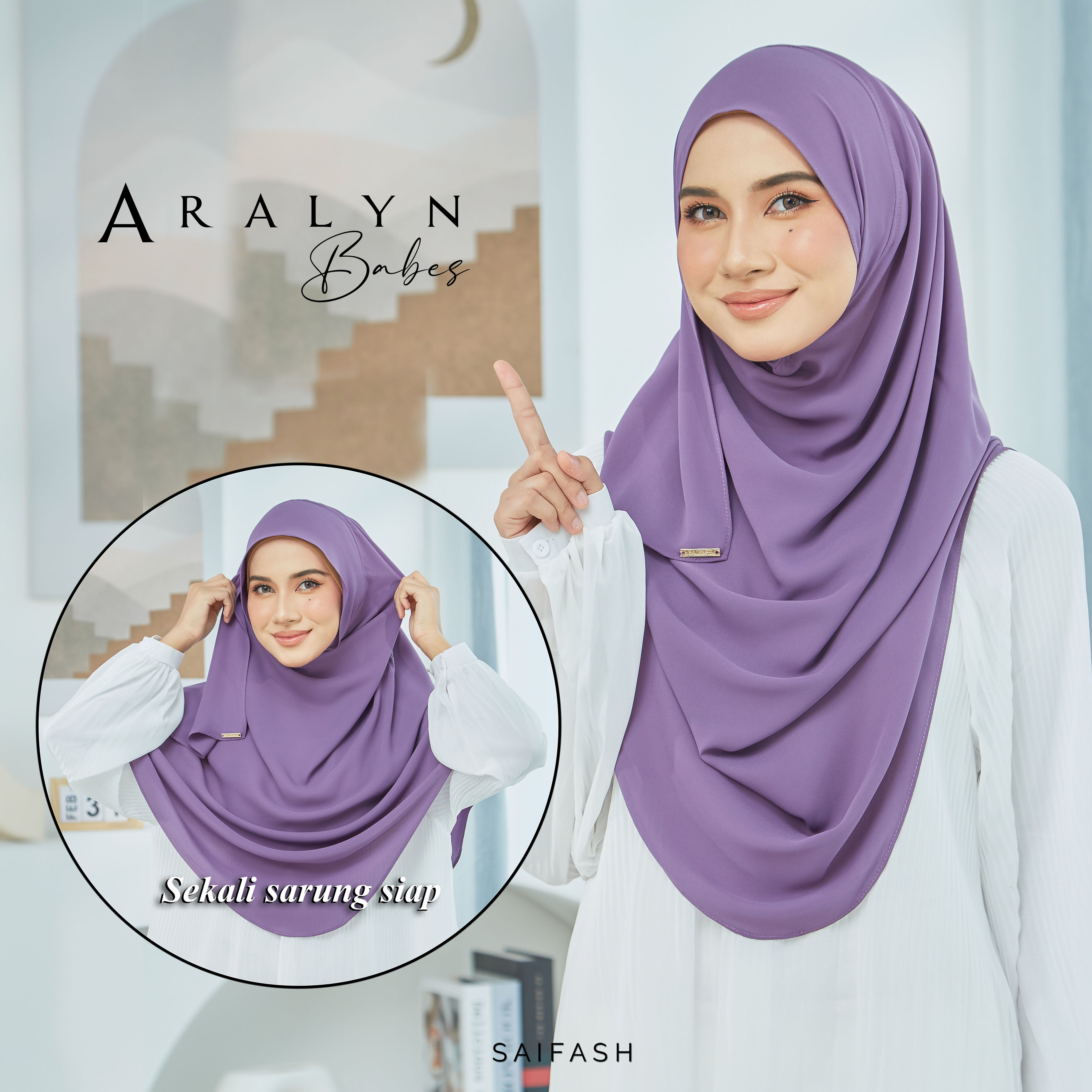 Aralyn Babes Instant Hijab in Powder Grey